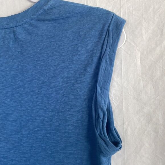 Theory Cuff Organic Cotton Scoop Tank, Steel Blue - Picture 8 of 9